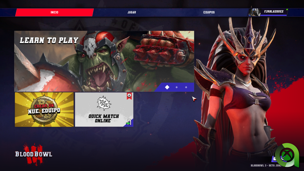 Pantalla principal del juego